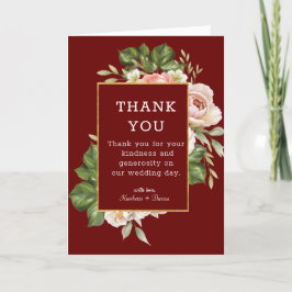 Tarjeta de agradecimiento de Boda plegado de Redbe