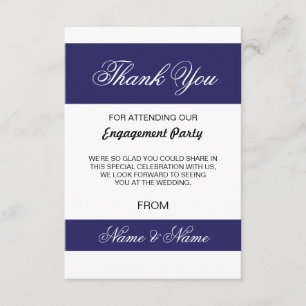 Tarjeta de agradecimiento de boda raya y franja bl