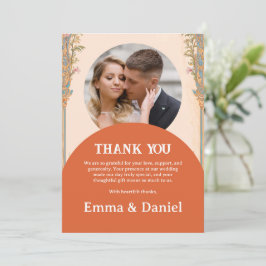 Tarjeta de agradecimiento de boda Retro Chic