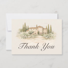 Tarjeta de agradecimiento de boda romántica italia