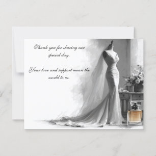 Tarjeta de agradecimiento de boda romántica – Vest