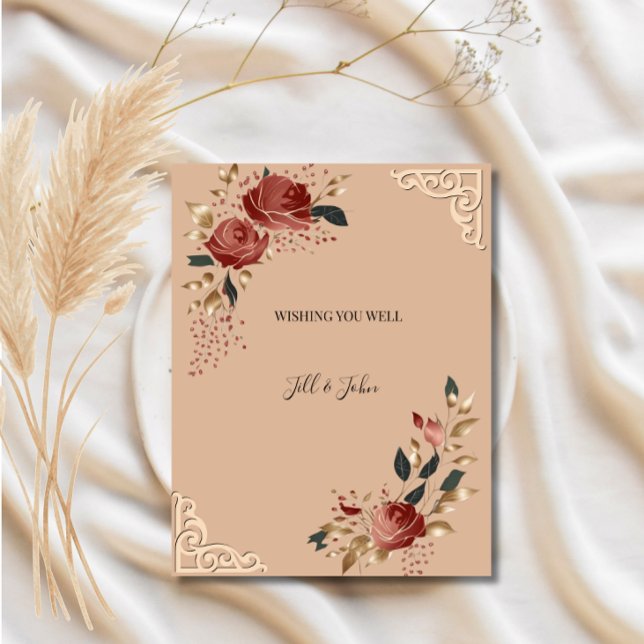 Tarjeta de agradecimiento de boda Rosa Moderna  (Subido por el creador)