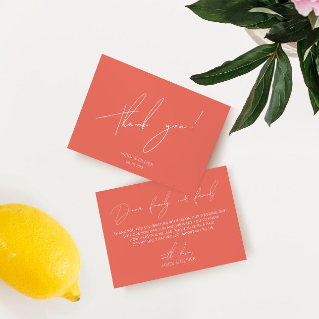 Tarjeta de agradecimiento de Boda rosa simple mini (Subido por el creador)
