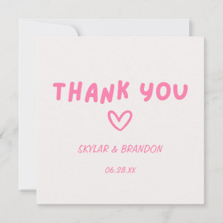 Tarjeta de agradecimiento de Boda Rosado
