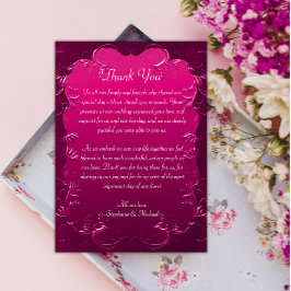 Tarjeta De Agradecimiento De Boda Rosado De Swirls