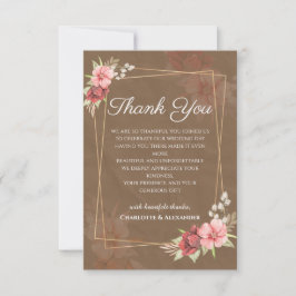 Tarjeta de agradecimiento de boda Rustic Blush