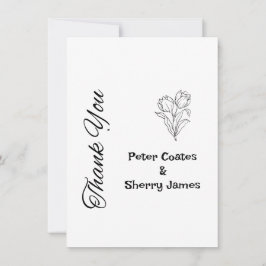 Tarjeta de agradecimiento de boda rústica