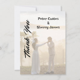 Tarjeta de agradecimiento de boda rústica