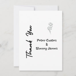 Tarjeta de agradecimiento de boda rústica