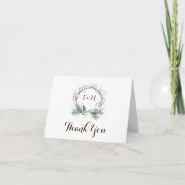 Tarjeta de agradecimiento de boda rústica Corona d