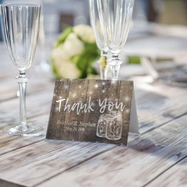 Tarjeta de agradecimiento de boda Rustica Madera F (Subido por el creador)