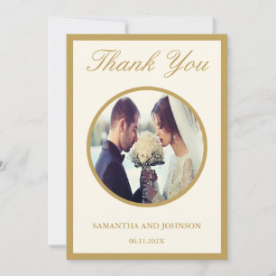 Tarjeta de agradecimiento de boda Script Vintage M