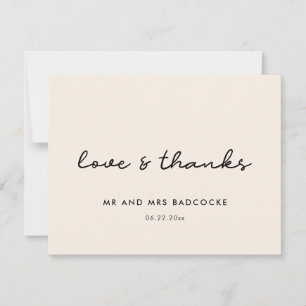 Tarjeta de agradecimiento de boda simple