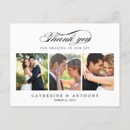 Tarjeta de agradecimiento de boda simple - Blanco