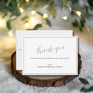 Tarjeta de agradecimiento de boda Simple Clásico P