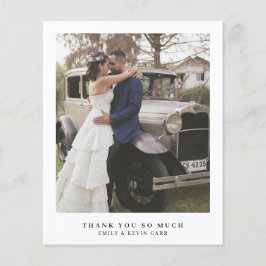 Tarjeta de agradecimiento de boda simple con presu