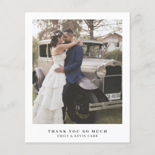 Tarjeta de agradecimiento de boda simple con presu