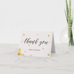 Tarjeta de agradecimiento de boda Simple crema Cor
