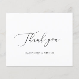 Tarjeta de agradecimiento de boda simple elegante 