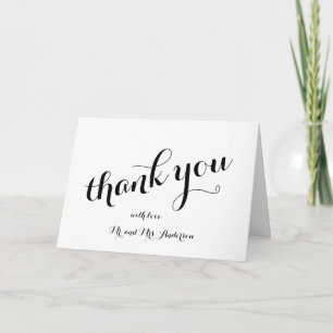Tarjeta de agradecimiento de boda Simple escritu