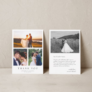Tarjeta de agradecimiento de boda simple moderna c
