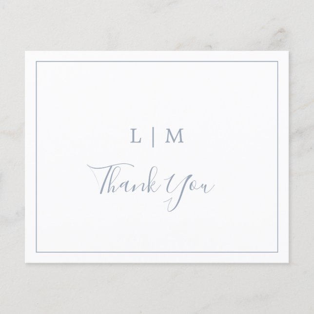 Tarjeta de agradecimiento de boda simple polvorien (Anverso)