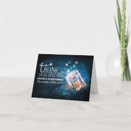 Tarjeta de agradecimiento de boda soñadora con fra