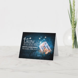 Tarjeta de agradecimiento de boda soñadora con fra