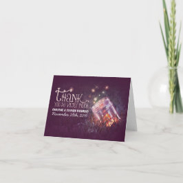 Tarjeta de agradecimiento de boda soñadora en fras