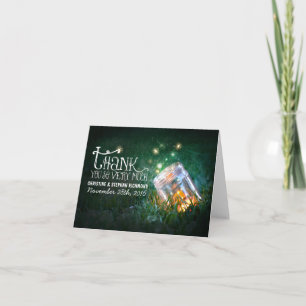 Tarjeta de agradecimiento de boda soñadora en fras