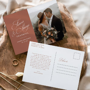 Tarjeta de agradecimiento de boda Terracotta Forev