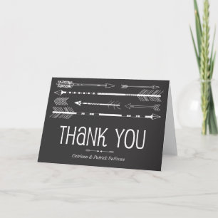 Tarjeta de agradecimiento de boda Tribal Arrows   