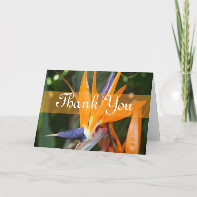 Tarjeta de agradecimiento de boda tropical (Anverso)