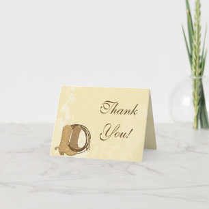 Tarjeta de agradecimiento de boda vaquera