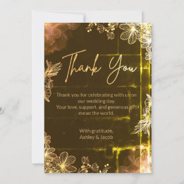 Tarjeta de agradecimiento de boda Velvet Emerald G