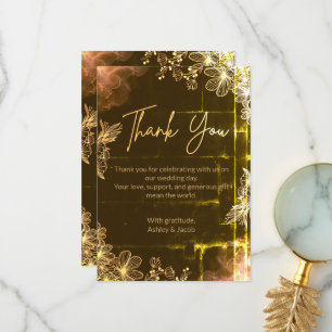 Tarjeta de agradecimiento de boda Velvet Emerald G