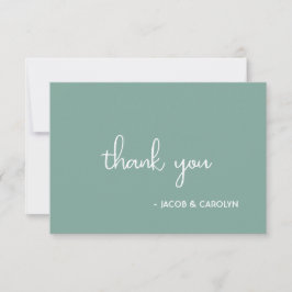 Tarjeta de agradecimiento de boda verde desértico 