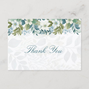 Tarjeta de agradecimiento de boda verde salvia euc