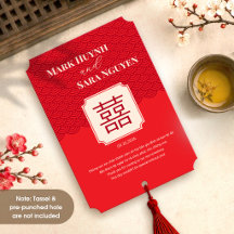 Tarjeta de agradecimiento de boda vietnamita bilin