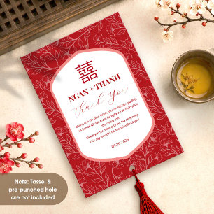 Tarjeta de agradecimiento de boda vietnamita bilin