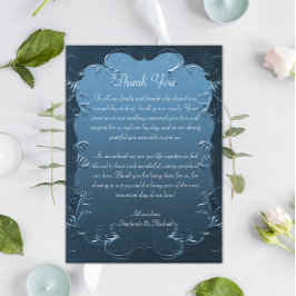 Tarjeta de agradecimiento de Boda Vintage de Swirl