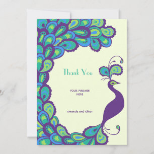 Tarjeta de agradecimiento de boda vintage Eleganci