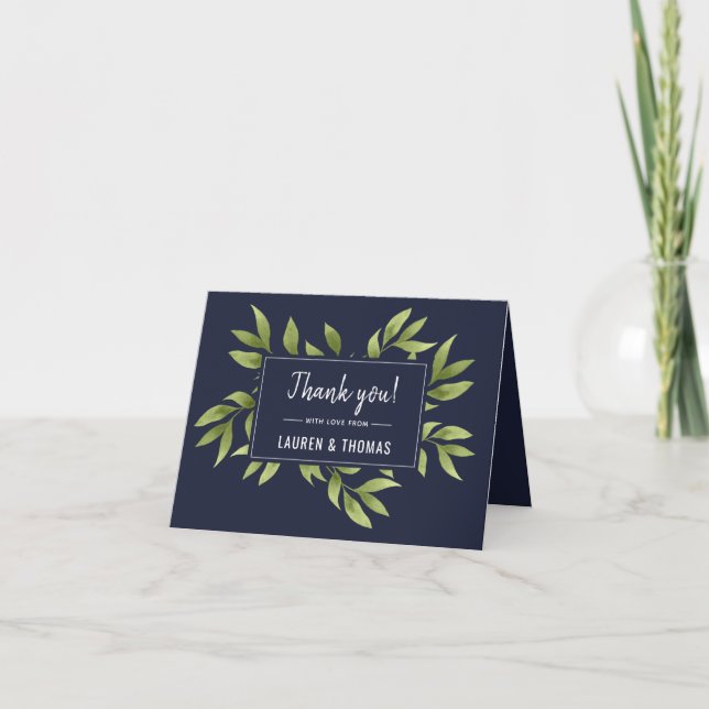Tarjeta de agradecimiento de boda Whispering Willo (Anverso)
