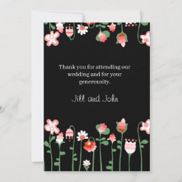 Tarjeta de agradecimiento de boda Wildflower Dark