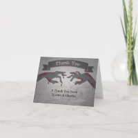 Tarjeta de agradecimiento de boda zombie