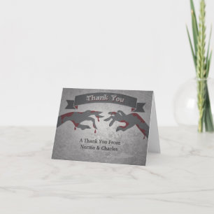 Tarjeta de agradecimiento de boda zombie