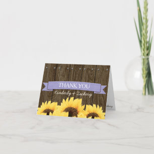 TARJETA DE Agradecimiento DE BODAS DE Girasoles RÚ