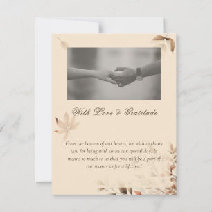 Tarjeta de agradecimiento de bodas de otoño con ch