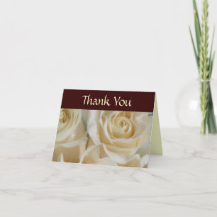 Tarjeta de agradecimiento de bodas de Rosas Marfil