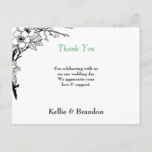 TARJETA DE AGRADECIMIENTO DE BODAS ELEGANTE